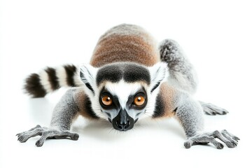 Obraz premium a lemur isolated on a white background, ultra-realistic, real photo