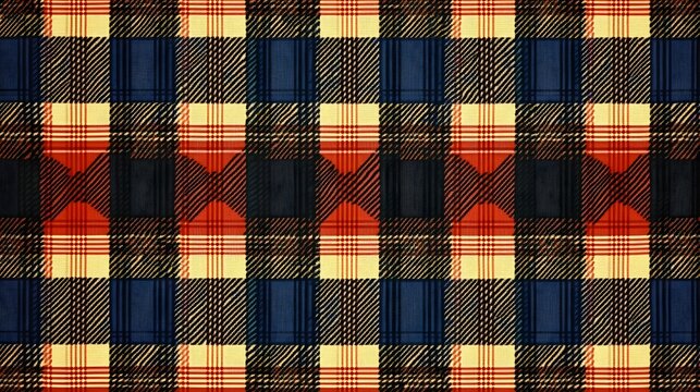 Detailed textile pattern of horizontal and vertical checkered design. - Powered by Adobe
