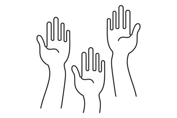 Hand Raise icon Thin outline art symbol