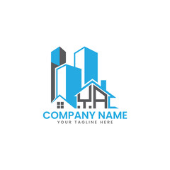 Modern Real Estate Logo Design &ndash; Blue Building Icon Template for Construction or Property Business