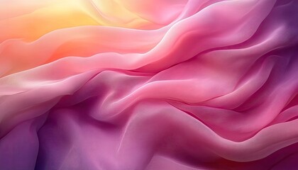 Fototapeta premium Pink and orange fabric with flowing, soft, and elegant curves. Perfect for backgrounds, textures, and adding a gentle touch.