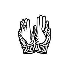 Stylized Illustration of Hands in Bandages and Gloves, Tattoo Design
