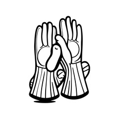 Protective handwear illustration presenting worker safety and hygiene concept