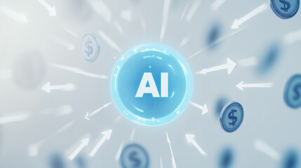 AI-Driven Wealth: An artistic representation of AI's influence, illustrating the flow of currency generated from artificial intelligence and its impact.
