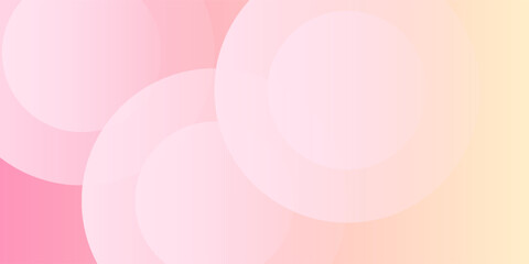 Minimalist banner background  pastel colorful  pink and yellow gradations modern circle