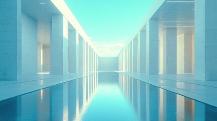 Obraz premium Modern minimalist architectural space