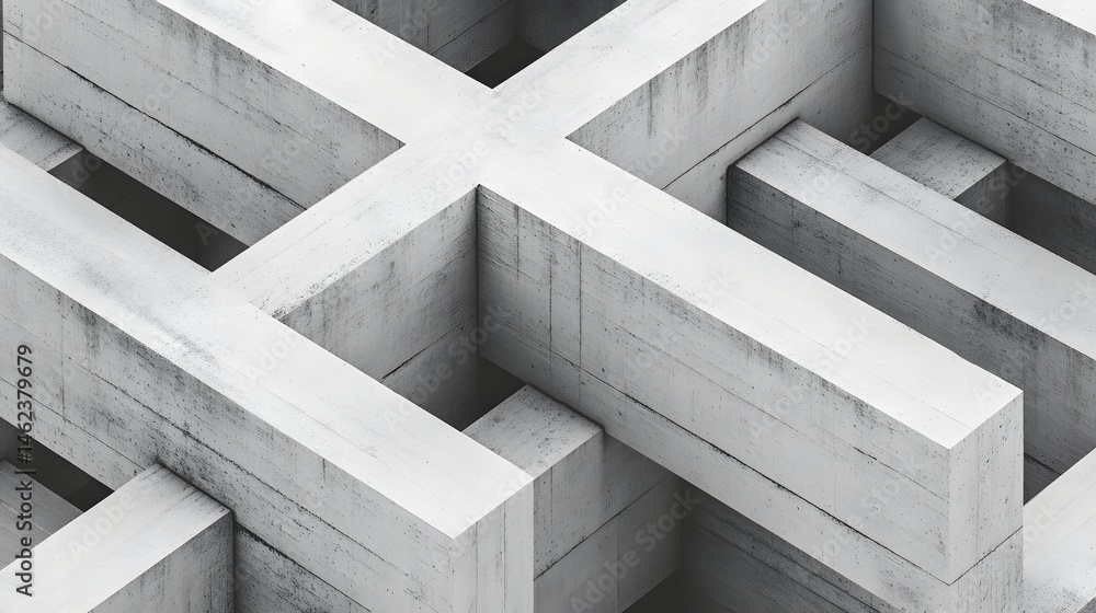 Aufkleber intricate interlocking concrete shapes in a complex geometric pattern.