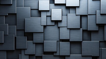 Abstract metallic square geometric pattern.