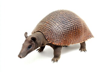 Obraz premium an armadillo isolated on a white background, ultra-realistic, real photo