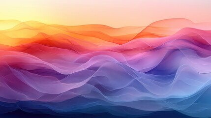 Obraz premium Abstract Colorful Waves in Soft Gradient Hues of Pink and Blue