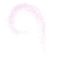 Rose colored dust swirl in a gradient with a grainy effect.Abstract glittering particles with noise.