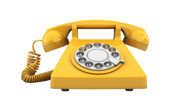 Vintage Rotary Dial Telephone Isolated on White Background