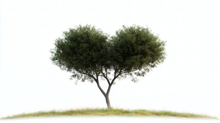 Fototapeta premium Heart-shaped Tree on Green Hill
