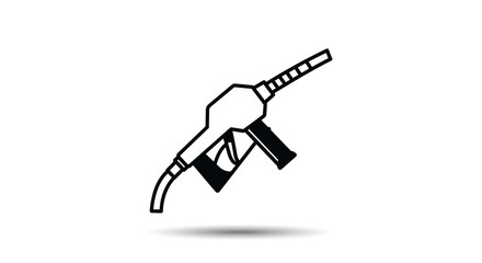 Obraz premium Black Silhouette of a Fuel Pump Nozzle with Shadow Beneath