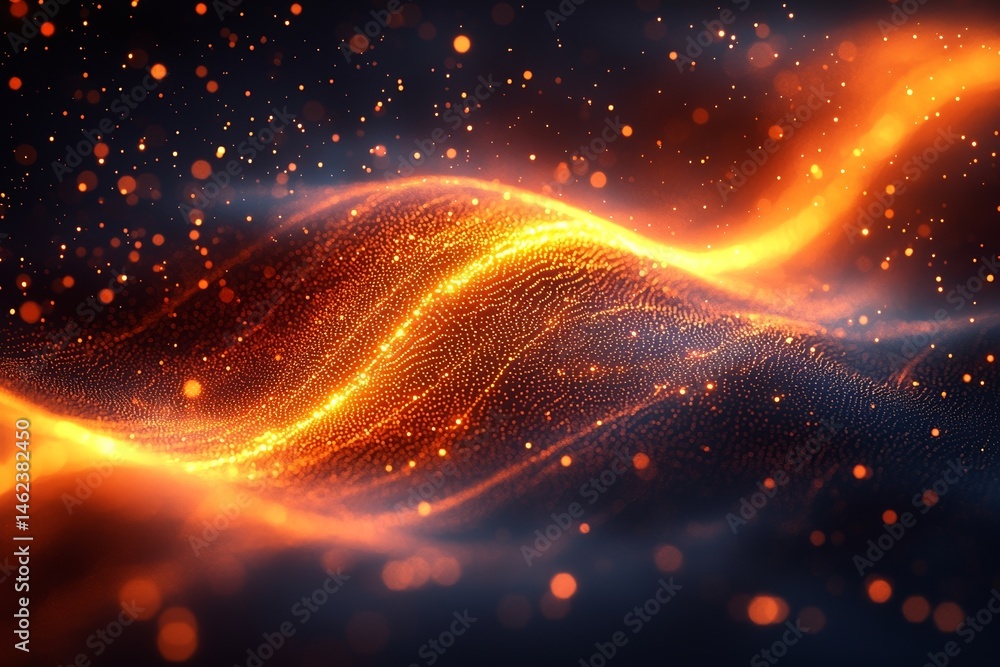 Aufkleber the representation of optical data through abstract glowing lines on a dark background underscores t