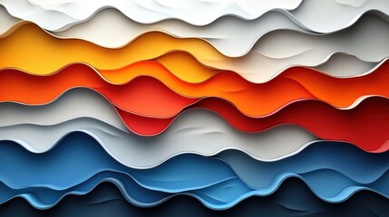Obraz premium Colorful Paper Layers with Wave Design for Abstract Background