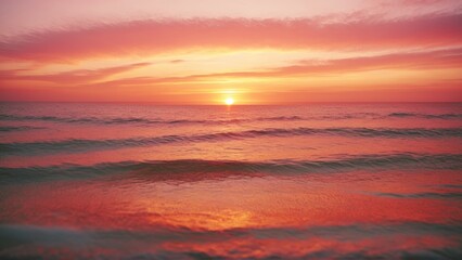 Obraz premium tranquil ocean sunset with vibrant colors