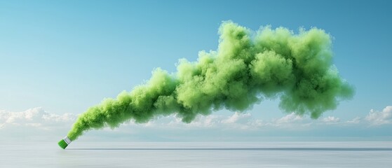 A brush painting overlays a factory, transforming its gray industrial smoke into a expression of change and progress.