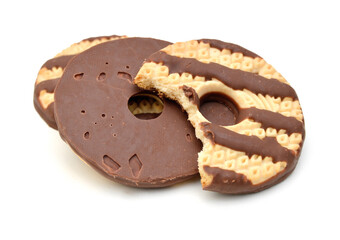 Chocolate cookie isolated on white background