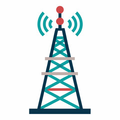 new style mobile network tower vector icon on white background