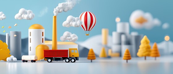 Fototapeta premium A detailed showcasing a vision for the future of sustainable and technologically advanced industrial environmental, social, and governance ESG principles.