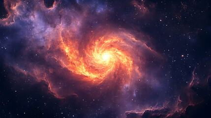 Obraz premium A vibrant depiction of a swirling galactic nebula.