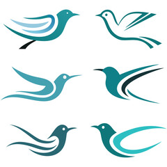 set of vector birds