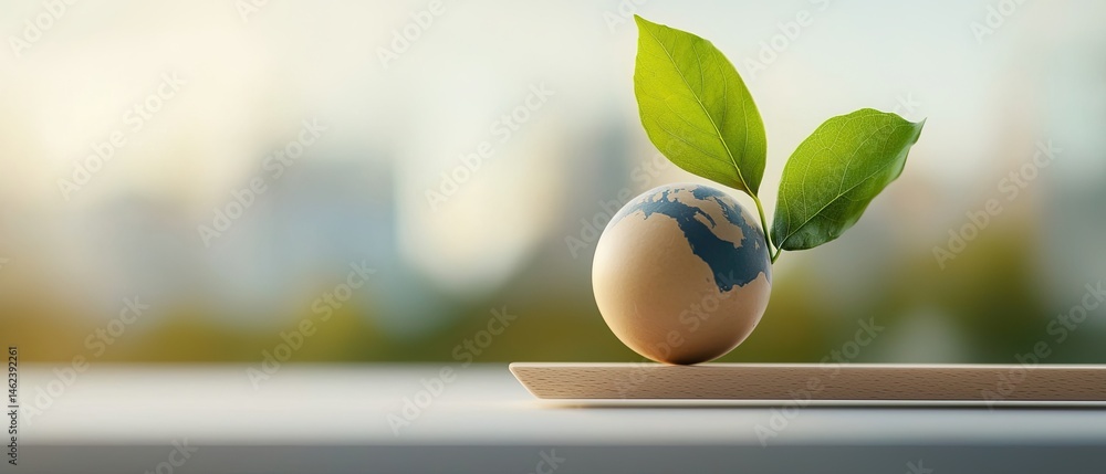 Poster a conceptual image depicting the idea of carbon neutrality through a symbolic and abstract visual de
