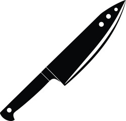  Chef knife silhouette, Knife black vector icon,  Chef knifes silhouette , logo, menu in restaurant vector illustration on a white background