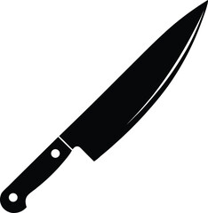  Chef knife silhouette, Knife black vector icon,  Chef knifes silhouette , logo, menu in restaurant vector illustration on a white background