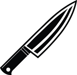 Obraz premium Chef knife silhouette, Knife black vector icon, Chef knifes silhouette , logo, menu in restaurant vector illustration on a white background