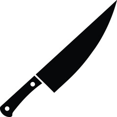  Chef knife silhouette, Knife black vector icon,  Chef knifes silhouette , logo, menu in restaurant vector illustration on a white background