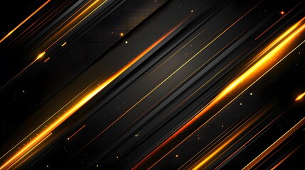 Striking diagonal lines with glowing orange accents.