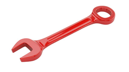 Red Wrench Icon for Tool, Repair, and Maintenance Concepts Isolated on White Background