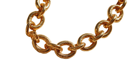 Obraz premium Gold Chain Necklace on Transparent Background