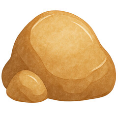 Smooth textured brown rock with natural shape marine illustration design