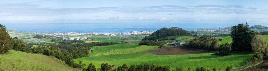 Panoramic view of the coastline of Sao Miguel Azores