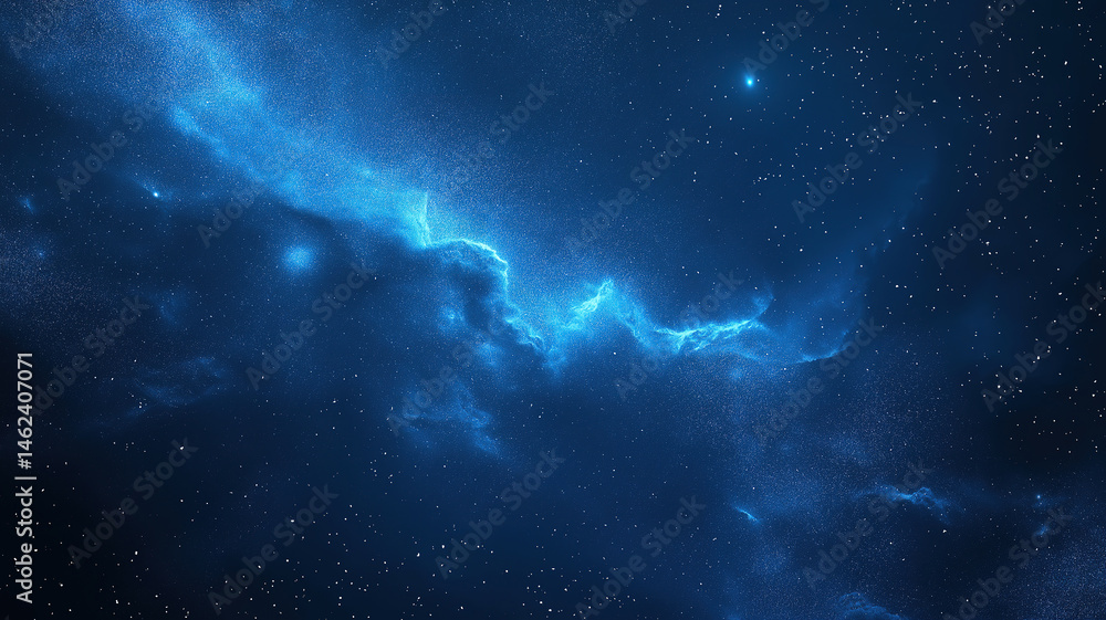 Poster blue background with festive fireworks and twinkling stars leaving space for your own message