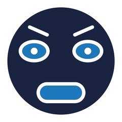 Fototapeta premium flushed emoji icon blue style