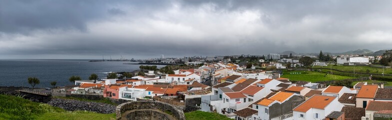 Panoramic view of the eastern district of Ponta Delgada in spring