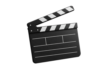 movie clapper board isolated on transparent background 