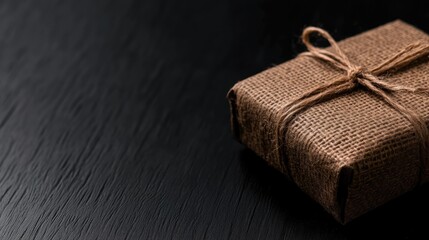 Simple gift box, rustic wrapping