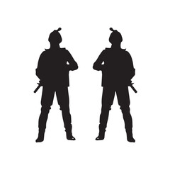 soldier silhouette, military vector design 