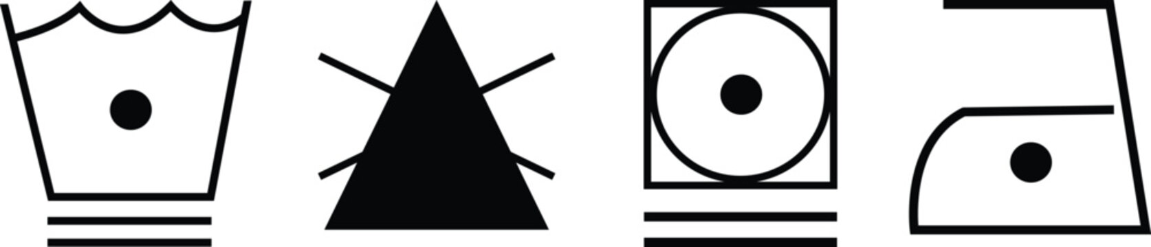 Garments washing symbols vector on white background
