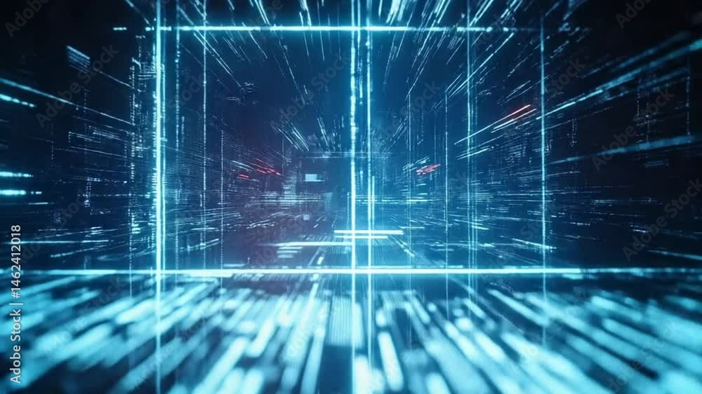 Aufkleber futuristic digital data stream visual background for technology and innovation