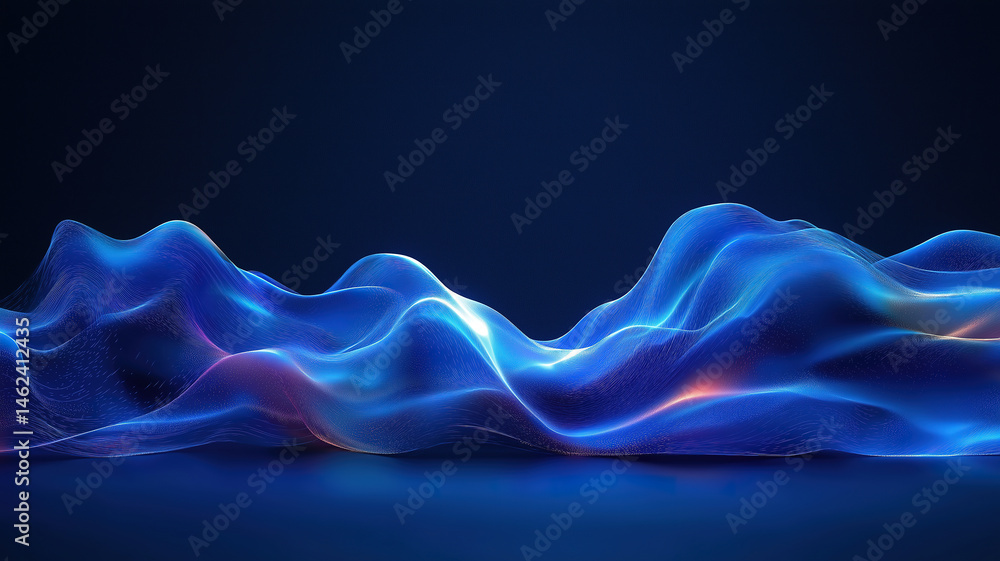 Poster abstract blue bokeh glow filling the background with a smooth and tranquil lighting effect