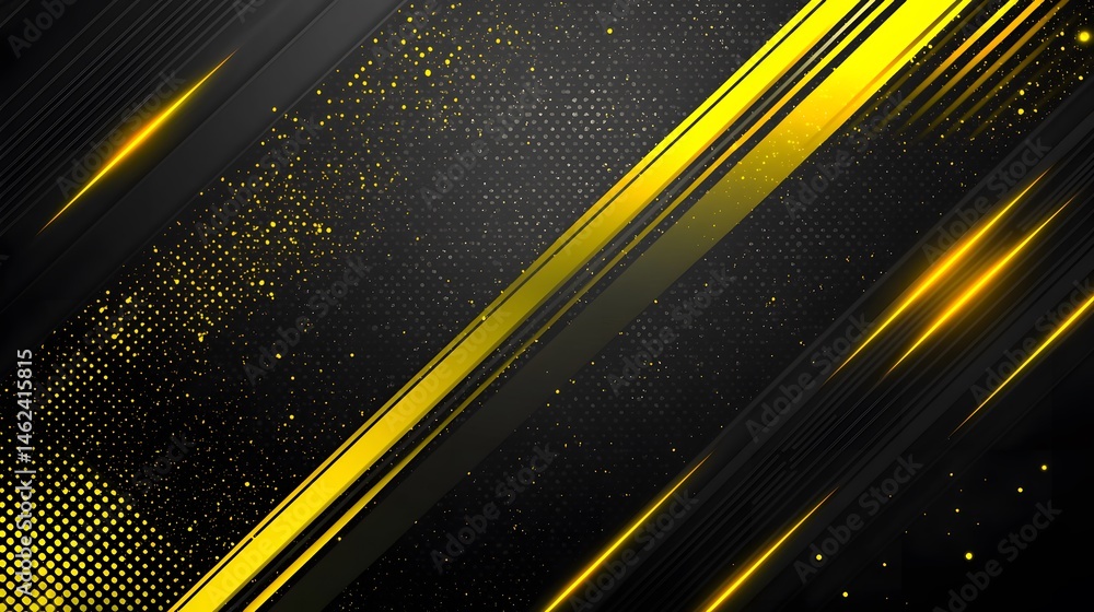 Poster abstract design with diagonal lines and golden highlights.