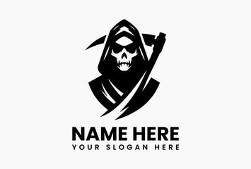 Stylized Grim Reaper Vector Graphic. Macabre Fantasy Design