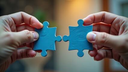 hands connecting puzzle pieces for collaboration