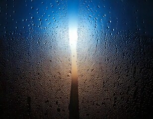 Obraz premium Glass condensation creates a stunning visual effect under studio lighting from the upper part, enhancing the soft glow of the sunset. The interplay of light and condensation adds a magical ambiance.